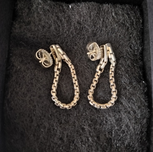 Jai Johan Hardy Sterling Silver Convertible Box Chain Drop Earrings - Picture 4 of 6